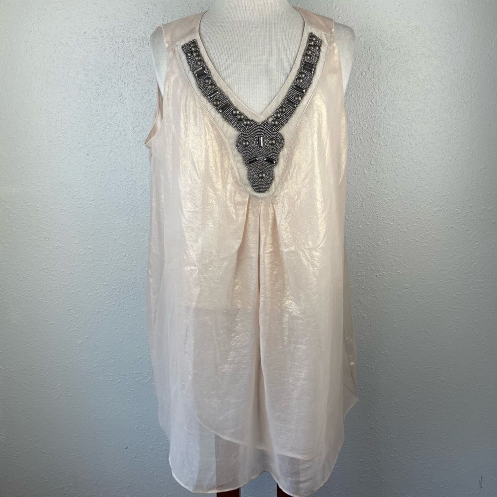 Alfani Woman Sleeveless Blouse Top Size 14W EUC